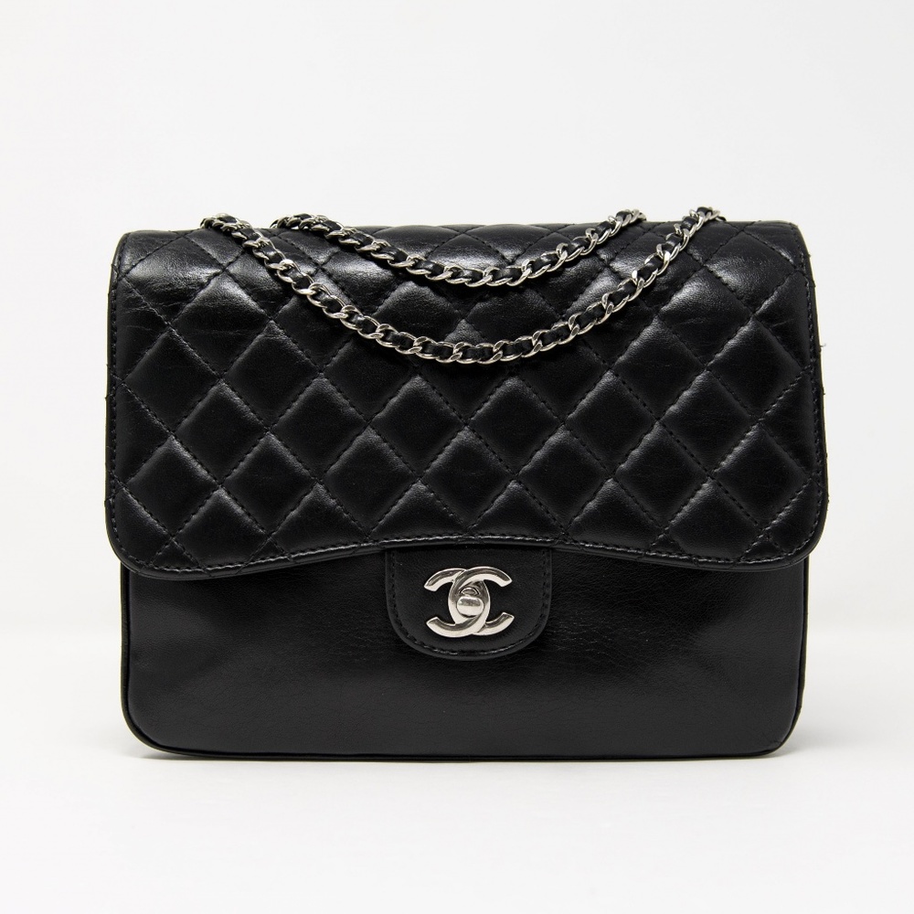 Chanel Lambskin Seasonal Square Flap Bag Black